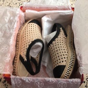 Authentic Tory Burch Dandy Woven Flat Espadrille